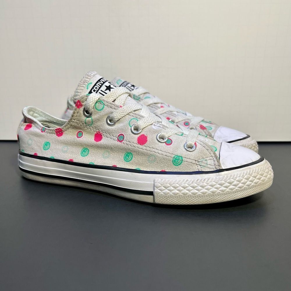 Little Girls CONVERSE All Star Ox Polka Dot Mouse Neo Gray Sneakers / Size 3